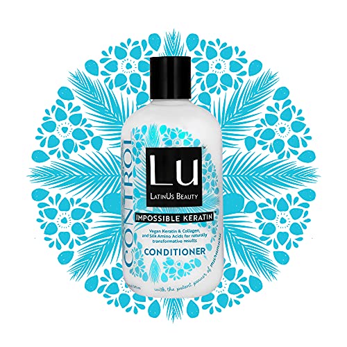 LATINUS BEAUTY Lu CONTROL Anti-Frizz Vegan Keratin Natural Conditioner with Murumuru Butter for Hard to Manage, Curly, Thick or Thin Frizzy Hair (12oz)