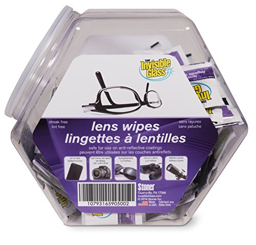 Image of Invisible Glass 90100 Lens Cleaning Wipes - Streak-Free, Lint-Free Wipes for Glasses, Camera Lenses, Binoculars & Smartphone Cameras, Safe on Reflective Coatings - 150 Count
