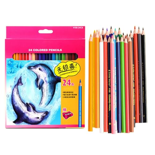 Tuxxjzm Juego de lápices de colores, lápices de colores para la escuela, bolígrafo de dibujo para pintar, bocetos, obras de arte, exámenes, escritura, tareas, viajes