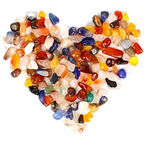 Decorative Stones, 200g Mixed Tumble Stones Colorful Polished Natural Pebbles Small Decorative Rocks for Flowerpot Vase Filled Fish Tank and Garden Decoration (7-12mm) Cover