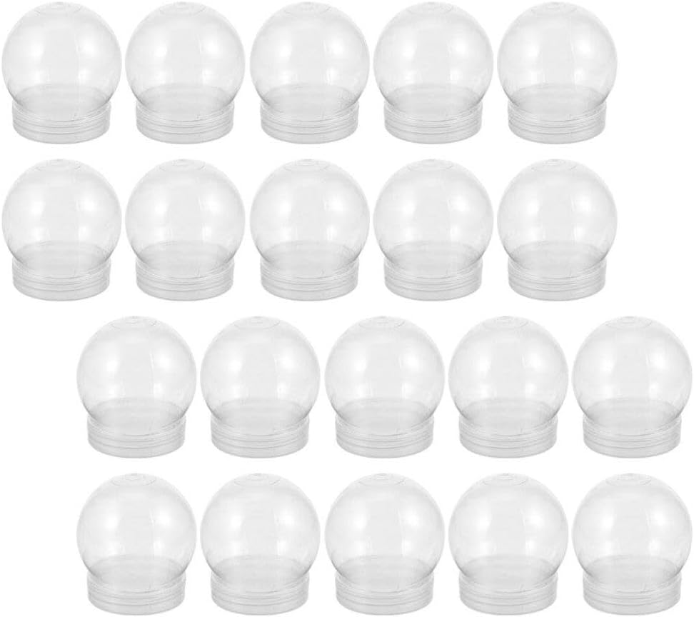 IMIKEYA 20pcs Plastic Snow Globe DIY Christmas Snow Globe