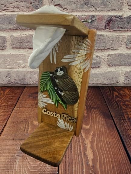 Tapanti store.Chorreador,Costa Rican handcrafted foldable wooden pour-over coffee maker.Includes a reusable cloth filter.Embedded Sloth wooden hand painted design.Light Cedar.Perfect for travel