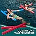 Oceanfoam Wave Pool Noodles - Solid-Core Swim Noodles, Airless Closed-Cell EVA Foam with Bloom Algae, Heavy Duty Non-Absorbent Floating Pool Toys for Kids & Adults – 51” x 3.85” (Hot Pink, 2 Pack)