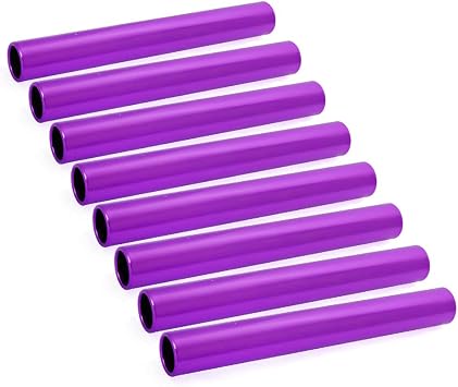 Muka 8 Pack Aluminum Relay Batons - Standard Track & Field | Standard 11.75X1.5 Inch, Smooth Edges For Safety, 8-Pack, Lightweight Anodized Aluminum, Assorted Colors