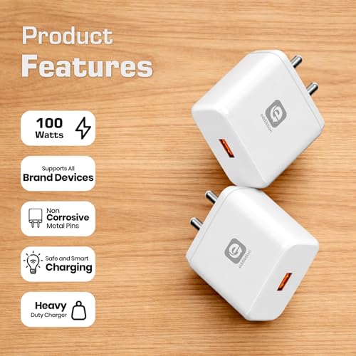 Image of Original 100Watt Super VOOC USB Fast Charger Adapter with 6A USB to Type C Cable | Super Dart, Warp, Turbo, PPS, QC 3.0 Support | Compatible with realme, OnePlus, Android