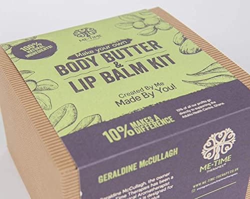 Make your Own Body Butter&Lip Balm Kit/Gift Set/Craft kit (vegan, ethical,sustainable, 100% natural ingredients). Gift for girl/teenage girl. Vegan Birthday gift.