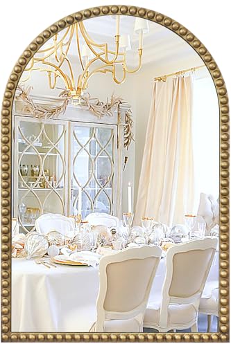 Jesantab Gold Bathroom Mirror for Wall, 30" X 40" Arch