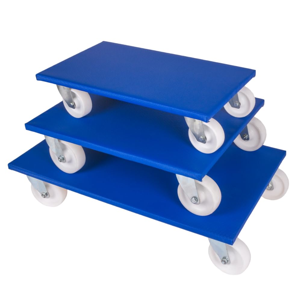 2 Möbelroller 800 x 500 x 165 mm mit Antirutschbelag Traglast 500 kg Kunststoff-Lenkrollen Transportroller Möbelhund
