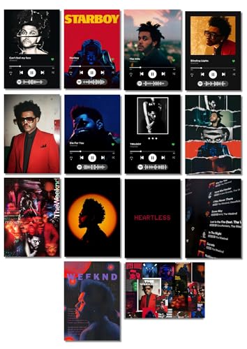Image of Funk You Store The Starboy Weeknd Vibin' Collage | 14 A5 Size Sheets | The Weeknd Inspired Home Decoration | Posters, Spotify Codes, and Photos | Double-Sided Tape Included