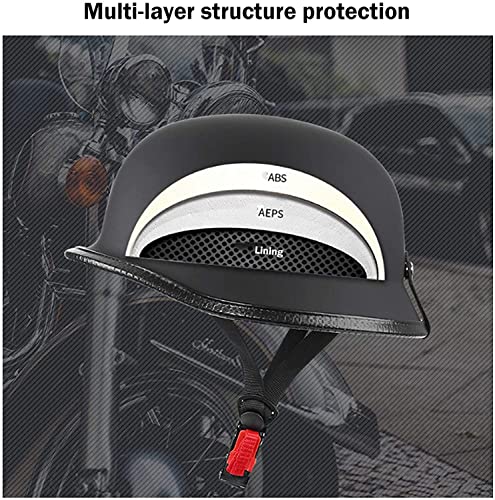 Skull cap moto demi-casque avec finition noir mat texturé