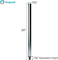 Vista 2 de AmGood Patas de acero galvanizado para mesas de trabajo (patas de 24 pulgadas, paquete de 4)