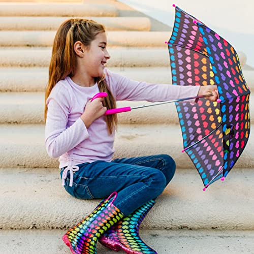 Wildkin Kids Umbrella For Boys & Girls, Features Rainproof Canopy And Curved Handle For Easy Hanging, Bpa-Free (Rainbow Hearts) #TOP1