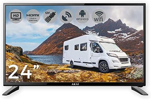 AKAI 12V TV 24" Smart HD LED Television | Satellite Receiver Freeview HD, WiFi 2x HDMI, 2x USB Ports & 12 Volt Input for Caravans, Motorhomes, Trucks, Boats, Trailers & Travellers: AKTV2423-12V