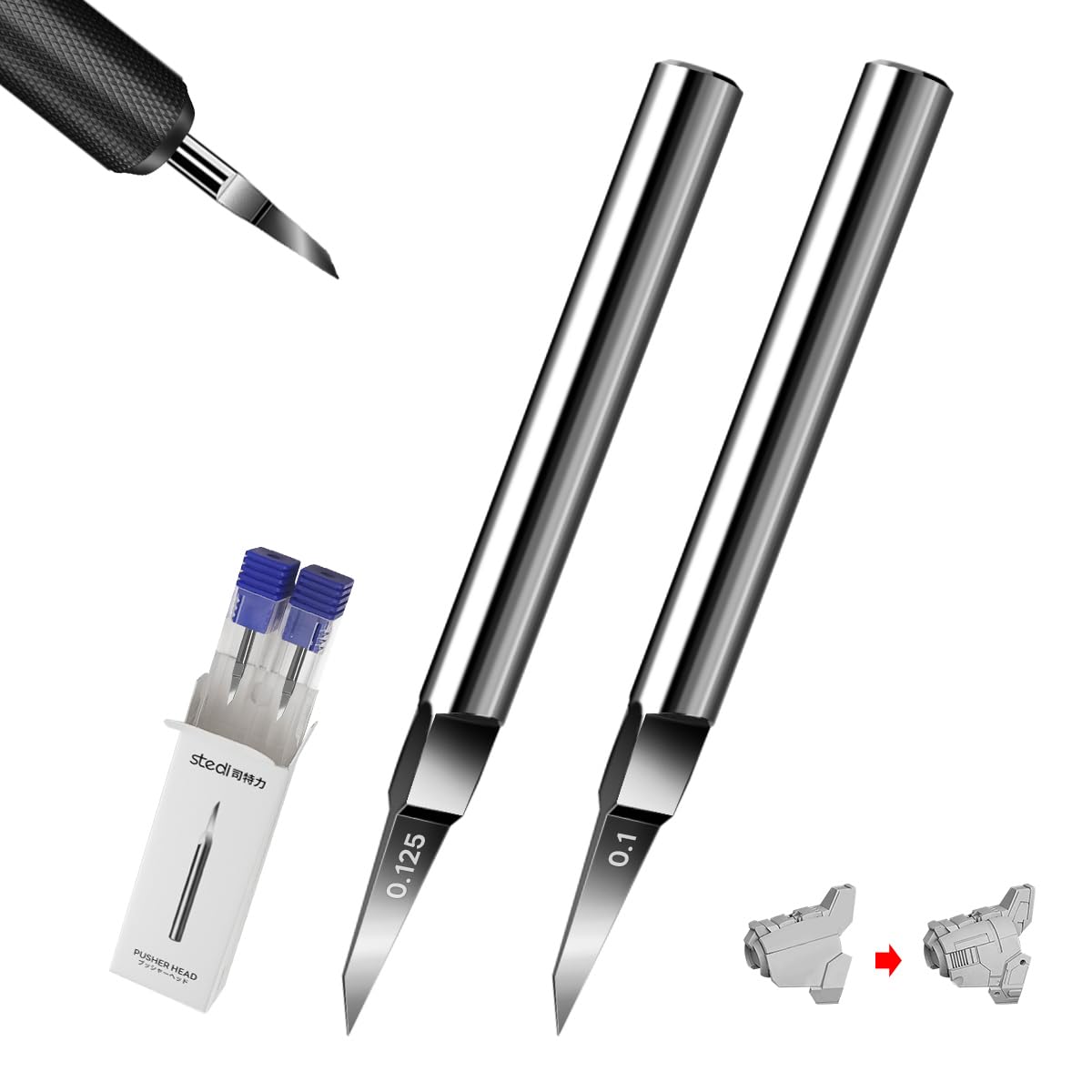 stedi Model Scriber Blades,Tungsten steel Blades,0.1+0.125mm Size,for Modeling Hobby,RG Scale Model,Gundam Model Kit,for Scribing line, Engraved,Panel line,Resin，Scriber Replacement Blades.