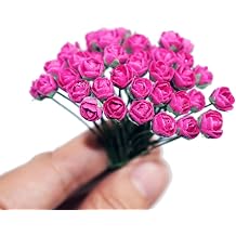45 pcs Tiny Artificial Roses Mixed Pink Shade Mulberry Paper Flower Flower Wedding Scrapbooking Pink 0.25-in/0.5-cm.