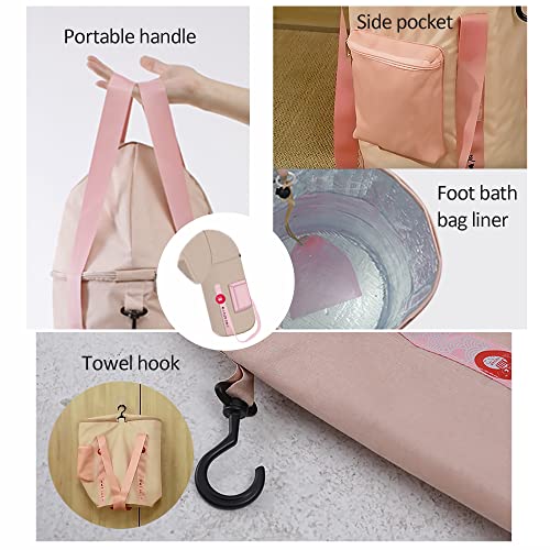 Tina para pies plegable portátil con aislamiento y bolsa miniatura 5