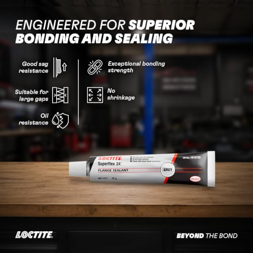 Image of LOCTITE Superflex 24 RTV Silicone Adhesive Sealant 25g (Pack of 5) | Grey Neutral Cure, One-Part, Non-Corrosive & Non-Sag | Resistant to Automotive Engine Oils | For Metal, Plastic, Gearboxes, Pumps & Gasketing
