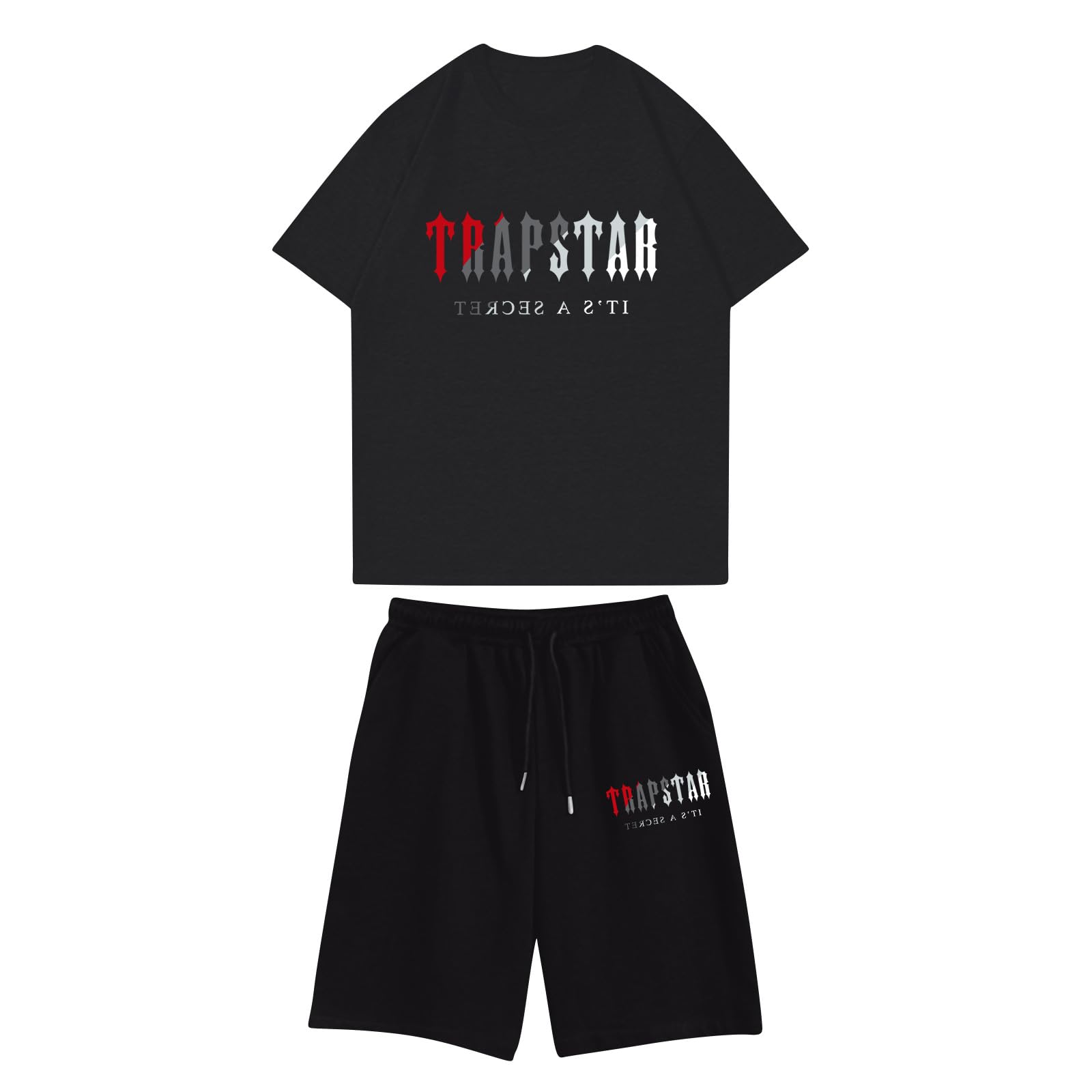 Genérico Chandal Trapstar Niño Manga Corta Camiseta y Pantalon Trapstar Corto Niño Camiseta Trapstar Niño Pantalon Corto Trapstar Ropa Conjunto Verano Trapstar