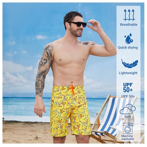 Men's Swim Trunks with Compression Liner Swim Shorts Board Shorts 9 Inch Quick Dry Bathing Suit with Zipper Pockets4