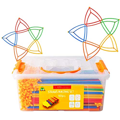 Straw Constructor Stem Building Toys 800 Pcs-Colorful Interlocking Plastic Enginnering Toys- Fun- Educational- Safe For Kids- Develops Motor Skills-Construction Blocks- Best Gift For Boys And Girls #TOP1