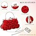 kilofly Missy K 7 Roses Clutch Purse, Satin, with Clasp Closure - Red Money Clip