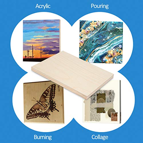 Unfinished Birch Wood Canvas Panels Kit, Falling In Art 4 Pack Of 9X12’’ Studio 3/4’’ Deep Cradle Boards For Pouring Art, Crafts, Painting And More #TOP1