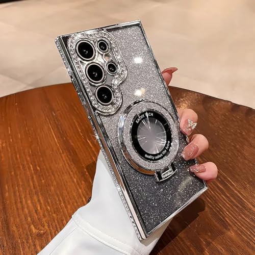 Coque Samsung S23Ultra Argent à Paillettes de Luxe Protection Arrière Téléphone
