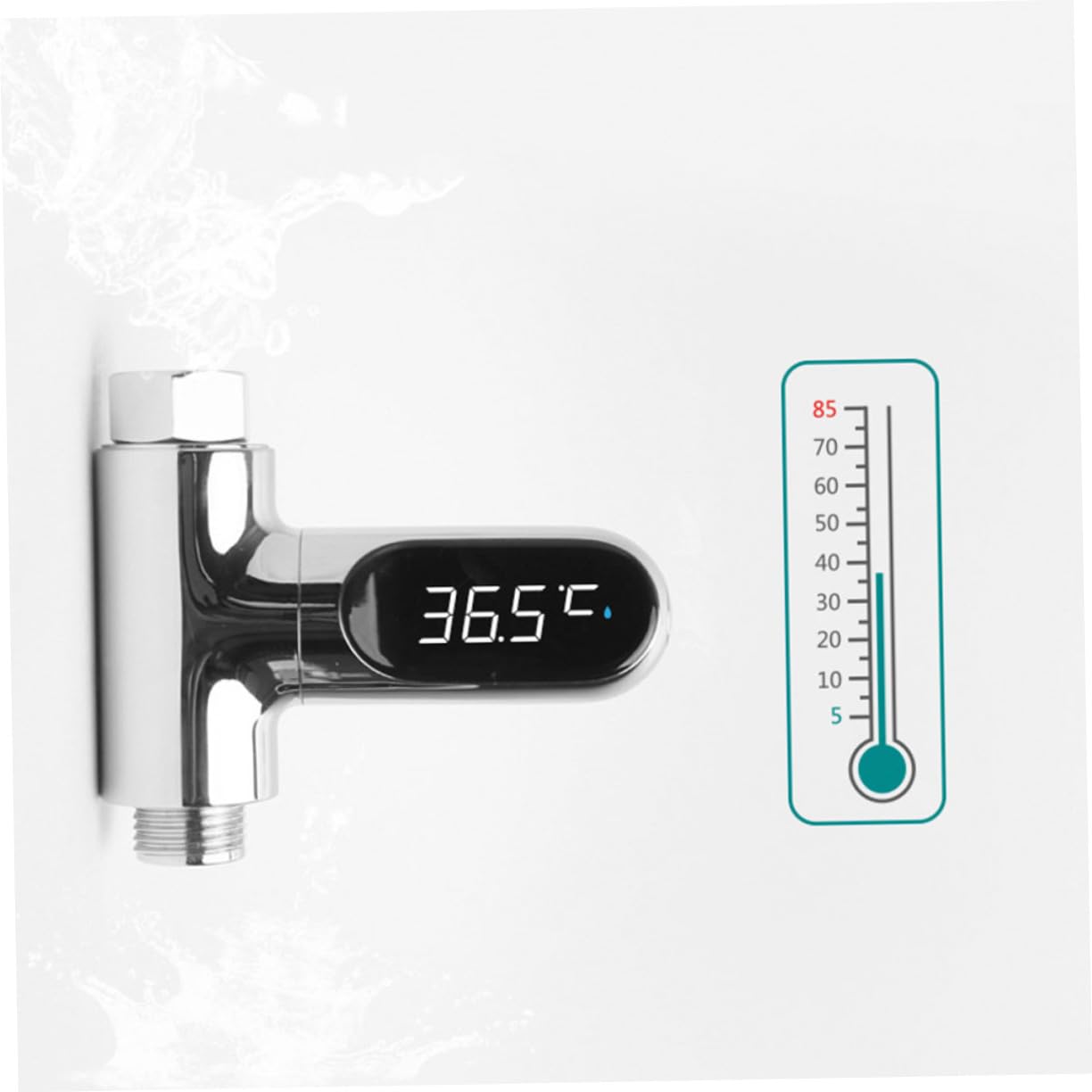 Abaodam Led-anzeige Wassertemperaturmesser Duschthermometer Monitor Für Bad Keine Batterien Notwendig Drehbar