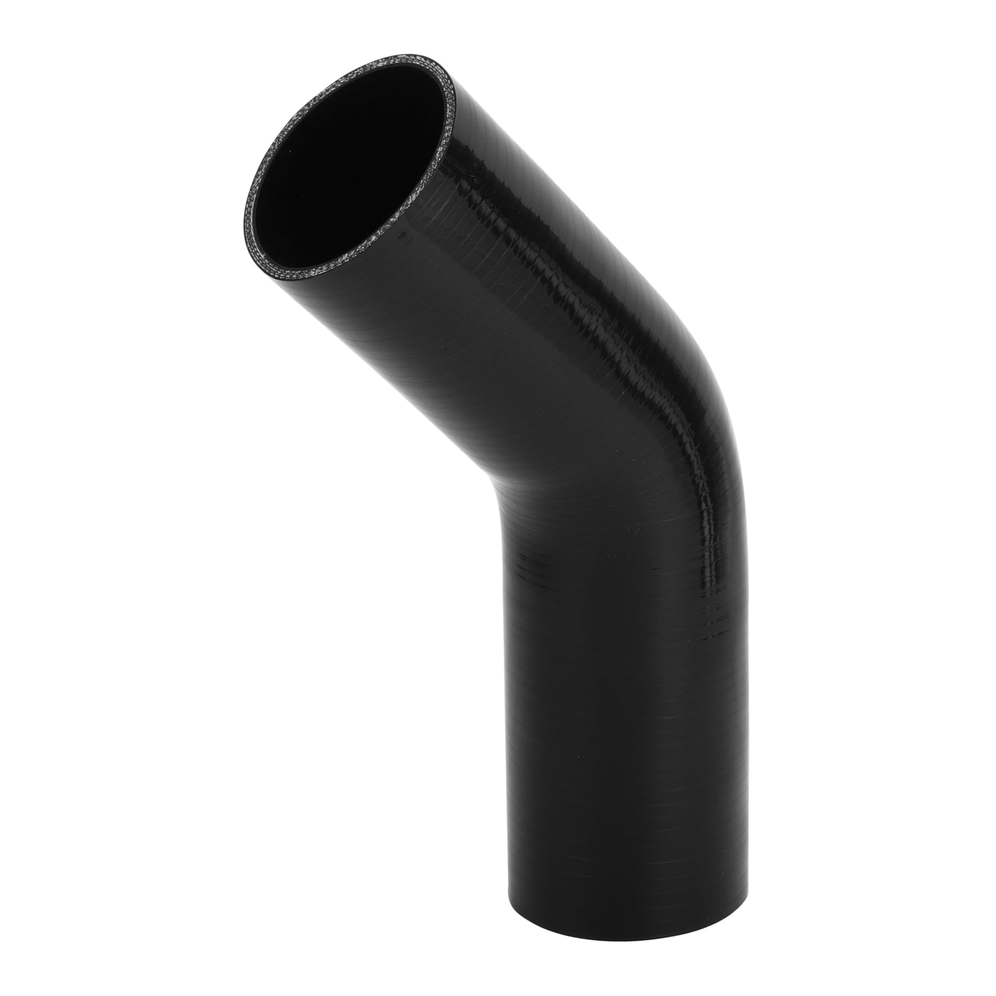 A ABSOPRO Tubo Refrigerante Silicone 1 Pz 45° 70x150mm Nero | 45 Gradi, ID 70mm, L 150mm, Spessore 5mm, Temp Max 300℃, Min -60℃, Press Max 1Mpa, Olio Motore, Liquido Freni, Antigelo