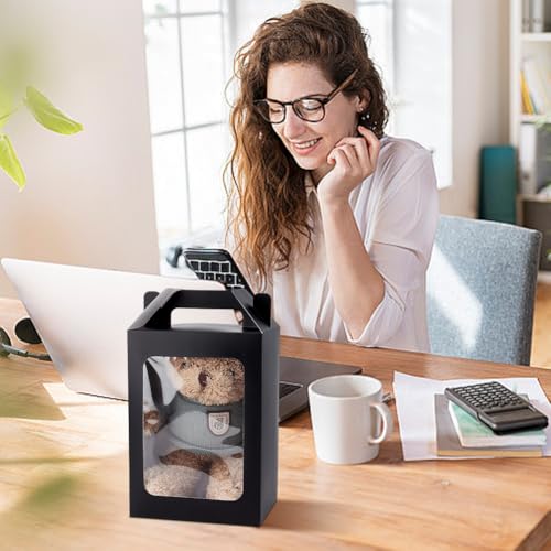 FREEBLOSS 15 STÜCK Große Geschenkbox Mit Durchsichtigem PVC Fenster Durchsichtige Geschenkboxen Für Geschenke Transparente Geschenkverpackungsbox Schwarze Geschenkboxen