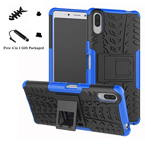 LiuShan Xperia L3 Coque, Shockproof Robuste Impact Armure Hybride Béquille Housse Coque Étui Couverture pour Sony Xperia L3 Smartphone (Not fit Xperia L2),Bleu