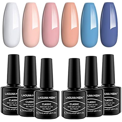 LagunaMoon Gel Nail Polish Set - 6 Pastel Colours Cover