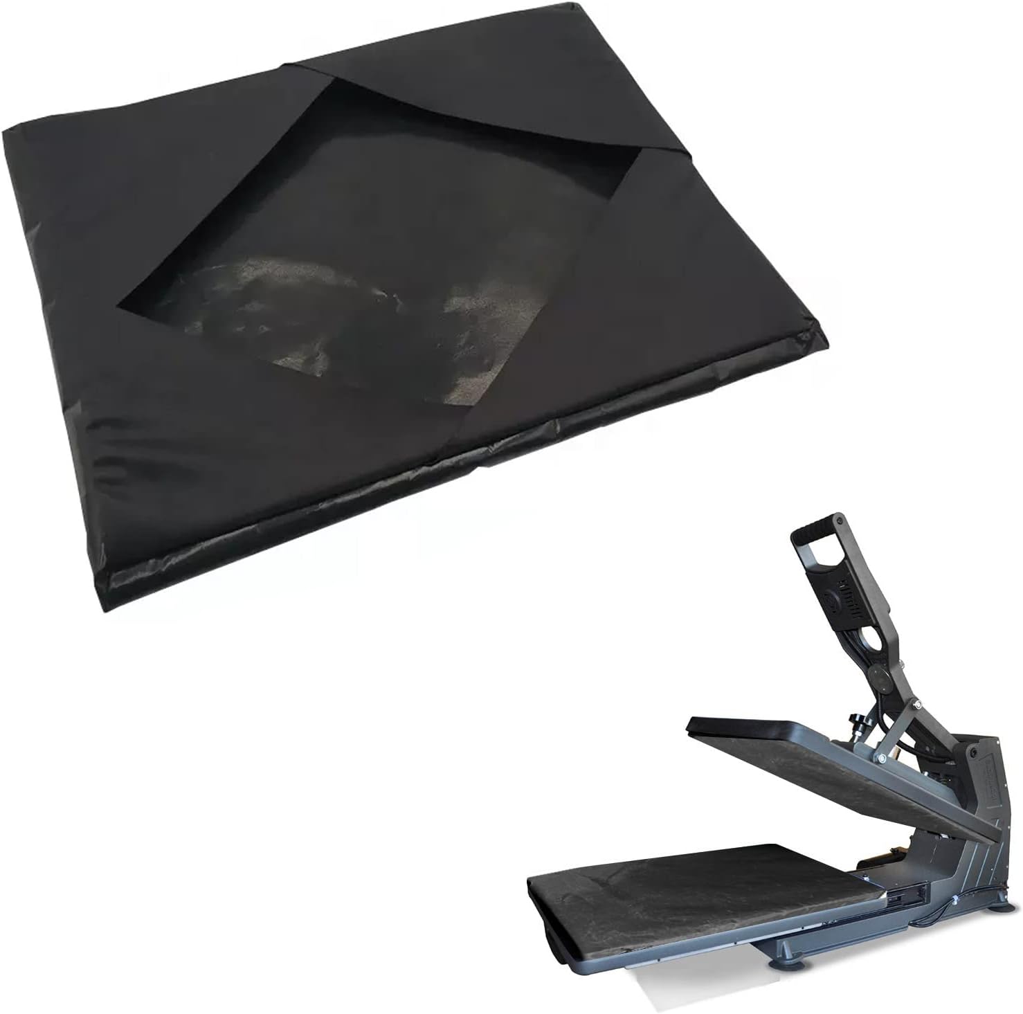 Heat Press Platen Wrap Cover, Non-Stick Heat Resistant Protector for Protecting Sublimation Heat Pressing Machine Plate Reusable Sheet Protective Cover for Heat Press Transfers (16x20inch, Black)