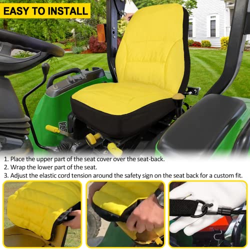 Laikou LP95233 Large Seat Cover Cushioned Seat Back Up To 18'' High Replacement For John Deere Compact Utility Tractor 3E/3R/4M Series,1023E thumb #3