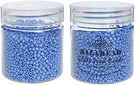 Bala&Fillic Size 3mm Blue Color Seed Beads 4000pcs/100 Grams, 8/0 Round Glass Craft Beads for Making Jewelry Earring Bracelets Necklace - Image 4