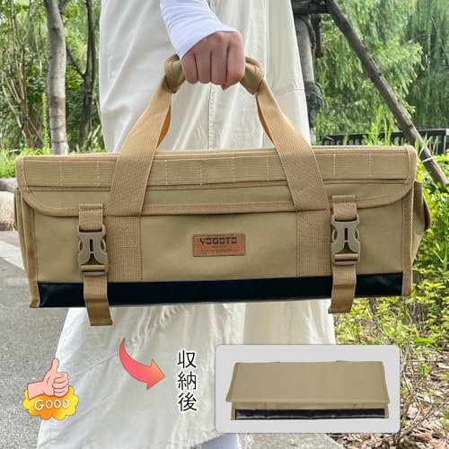 YOGOTO ペグ収納マルチコンテナボックス 収納ケース 大容量 多機能 収納ボックス アウトドア キャンプ (第２世代-カーキ色) 9枚目