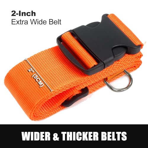Car Seat Belt Strap to Suitcase, Car Seat Travel Strap with Heavy Duty Metal Buckle, Fixing Baby Car Seat to Luggage, Safe Travel Solution for Transport (Orange) - Thumbnail 3