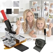 Photo Magnet Maker Machine kit 2.5x2.5 inch | Metal Machine + Paper Cutter + 100 Materials | Rectangle DIY Photo Fridge Magnet Press | Home Craft Workshop Use