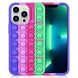 Aemotoy Compatible with iPhone 13 Pro Pop Bubble Phone Case Push Fidget Sensory Toys Soft Silicone...