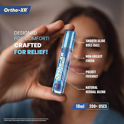 Image of Ortho XR Ayurvedic Migraine Roll-On for Fast Relief from Migraine, Headache & Sinus Pain | Strong Cooling Formula | Ideal for Family Use - (Pack of 3)