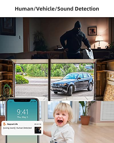 Napcat Indoor Security Camera 4Mp, 2.4G Wi-Fi Cameras For Home Security, Plug-In Pet Camera Baby Monitor, 2-Way Talk, Human & Sound Detection, Night Vision, Lullaby #TOP3