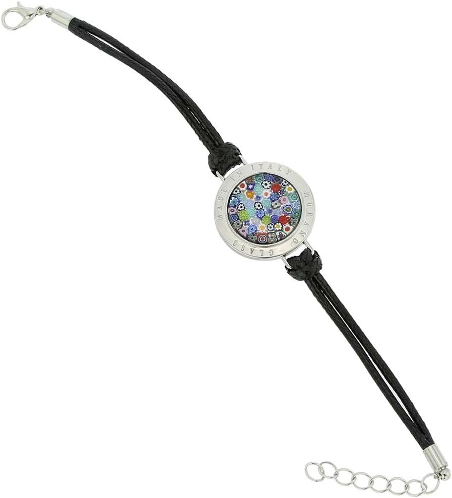 Glass Of Venice Lauretta Murano Glass Millefiori Bracelet - Black