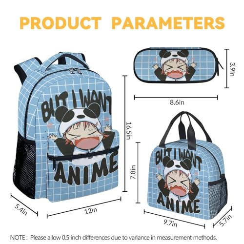 PoshWrap Mochila de anime para meninas - Mochilas fofas rosa para crianças e adolescentes - Mochila