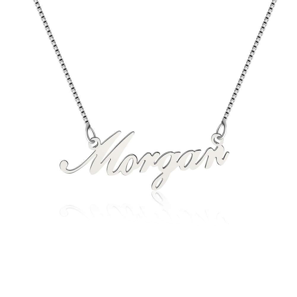 Lutilo 925 Sterling Sliver Custom Name Necklace Personalized Initial Necklaces Pendant Jewelry Gift for Her, Metal