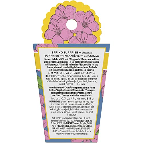 Burt's Bees Spring Gifts, 2 Moisturizing Self Care Products, Spring Surprise Set - Original Beeswax Lip Balm & Lemon Butter Cuticle Cream, Mini (Packaging May Vary) #TOP7