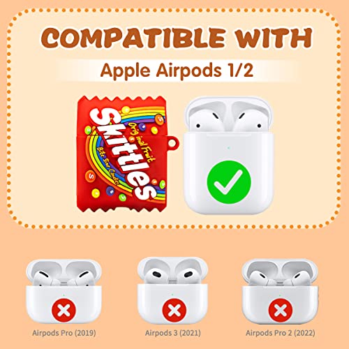 3 Pack Aibeamer Funny Covers For Airpods 2Nd 1St Generation Case, New Kawaii Food Bubble Gum Rainbow Candy Chocolate Fun Skin Protective Soft Silicone For Airpods 2&1 Women Girls Kids With 3 Keychain #TOP6