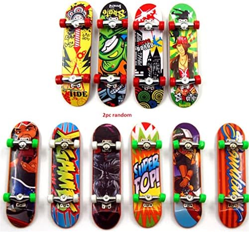 sara-u 2PCS Finger Board, Tech Truck Finger Skateboards Alloy Stent,Creative Fingertips Movement, for Kids Party Favor Gift