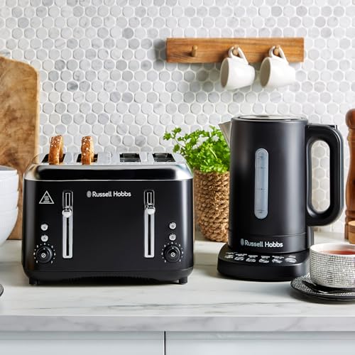 Russell Hobbs 4 Slice Toaster (Extra wide slots, Highlift feature, Independent browning controls, Defrost & reheat function, Stainless steel, Removable crumb Tray) Addison Matte black, 27740 - Image 7