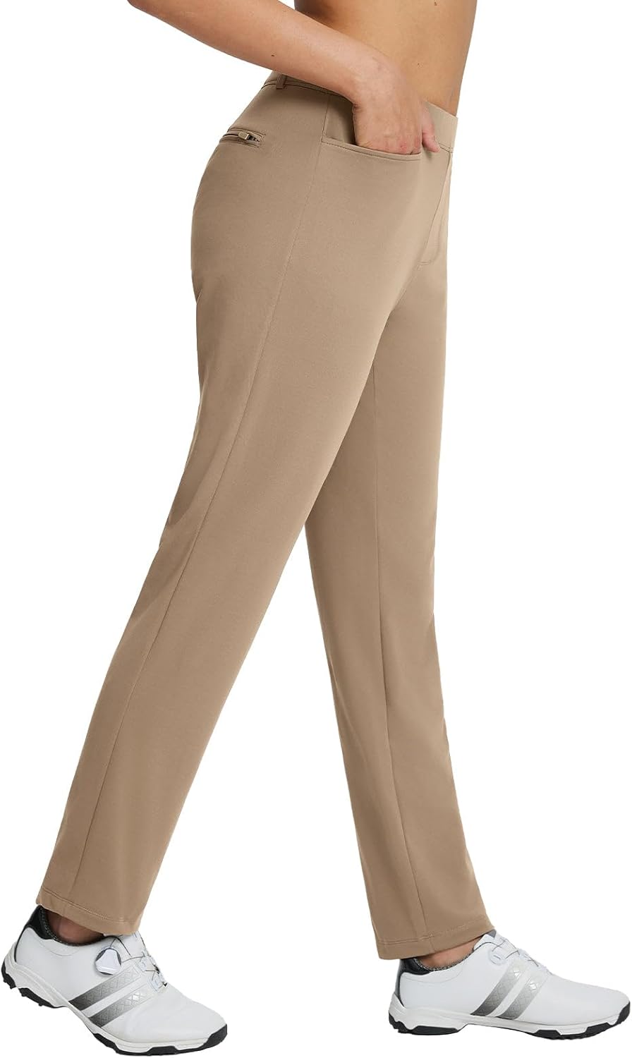 baleaf Women's Golf Pant Winter Fleece Lined Pants with Belt Loops Pockets Travel Work Casual - Image 2