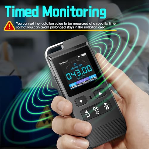 Image of Professional Geiger Counter Nuclear Radiation Detector Handheld Portable Radiation Monitor for Gamma X Beta Rays 0-10000μSv /h with Rechargeable Battery Alarm and Data Logging for Home Industry